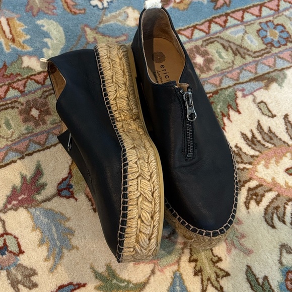 Eric Michael Serena Black Nubuck Espadrilles size 6.5 euro 36 - Picture 2 of 7